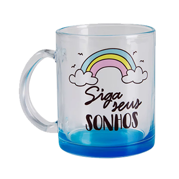 Caneca Incolor de Base Colorida Personalizada